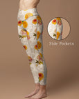 Flower chrysanthemum hand-painted leggings