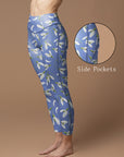 Snowdrop wildflower blossom purple leggings