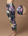 Flower cherry blossom golden leaves leggings