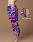 Abstract colorful oil paint smear texture leggings