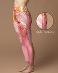 Abstract pink gilt water ripple leggings