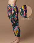 Colorful and playful abstract forest illustration leggings