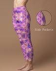 Abstract purple graffiti sequin leggings