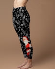 Christmas santa snowflake background leggings