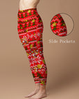 Snowflake christmas tree santa claus splicing legging