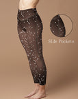 Black mesh with snowflake pattern leggings