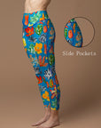 Flowers exotic colorful pattern leggings