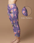 Flower pink lily watercolor leggings