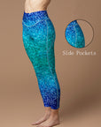 Blue light glitter gradient leggings