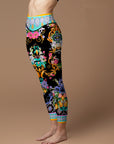 Retro flower metal decoration leggings