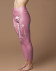 Halloween skull love shaped pink legging