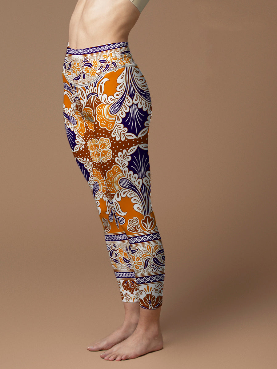 Abstract unique style geometrical border leggings