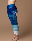 Cosmos celestial bodies moon night sky leggings