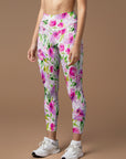 Flower colorful watercolor hibiscus leggings