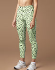 Funny smile dope faces seamless green leggings