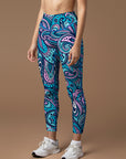 Mandala blue cute boho geometric leggings