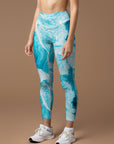 Water ripple blue lliquid leggings