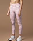 Animal pink leopard print high waisted leggings