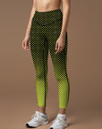 Yellow black two-color dot leggings