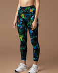 Fantasy colorful night flowers leggings