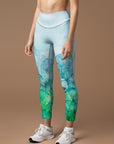 Botanical watercolor woods green leggings