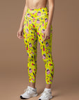 Cosmetic set perfume lipstick print yellow leggings