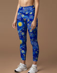 Oil paint starry sky print leggings