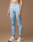 Liquid blue swirl water ripple leggings