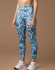 Flower ditsy abstract swirl vibrant spring leggings