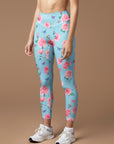 Flower beautiful blooming peonies leggings