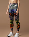 Flower colorful ditsy floral patchwork leggings