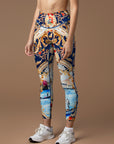 Venice grand canal exquisite gold filigree pattern leggings