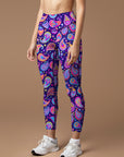 Purple paisley print design leggings