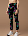 Animal colorful kitty day of the dead leggings