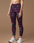 Purple ethnic print design leggings