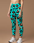 Animal leopard print blue funny leggings