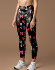 Cartoon hand drawn wine glass heart shape leggings