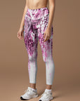 Flower watercolor purple wisteria leggings