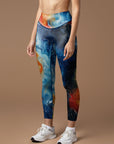 Liquid abstract colorful water ripples leggings