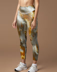 Gilded water ripple gold star leggings