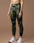 Abstract green liquid fluid water ripples leggings