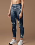 Starry sky moon dark blue leggings