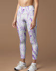 Elegant purple flower lavender leggings