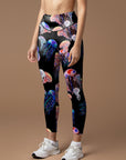 Ocean neon colored jellyfish leggings