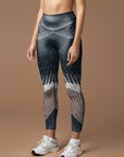 Animal water-grinded color feather leggings