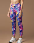 Abstract colorful oil paint smear texture leggings