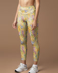 Watercolor whimsy meadow wildflowers leggings