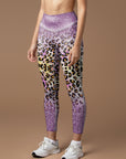 Animal leopard purple glitter leggings