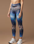 Colorful clusters of wild flowers leggings