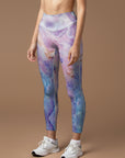 Abstract purple marble texture leggings